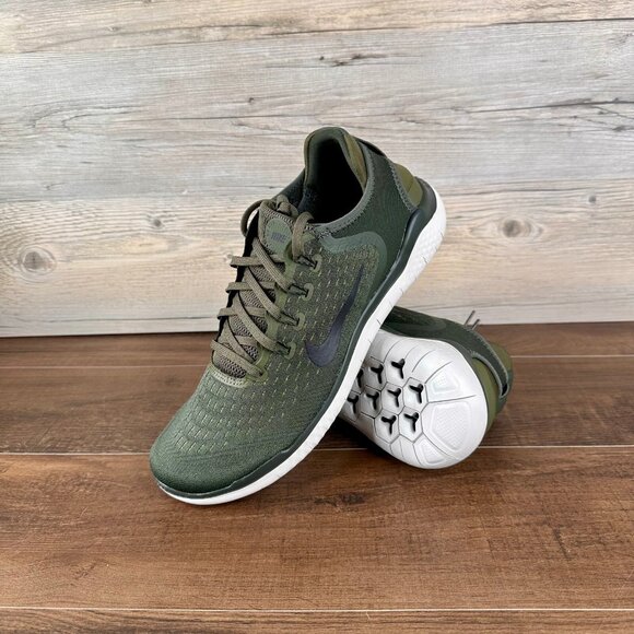 Nike Free RN 2018 Cargo Khaki Mens Size 12 Black Sequoia 942836 300
